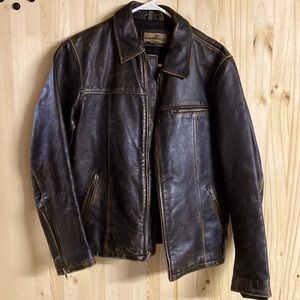BKE size small leather jacket. In great shape. Distressed look.